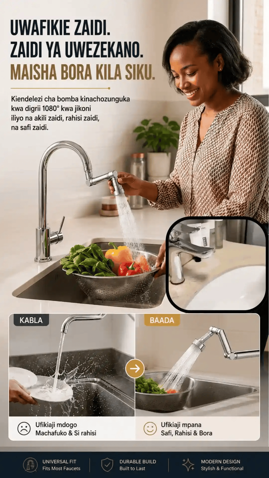 1080° Rotating Tap Extender, Clean Faster, Save Water & Upgrade Your Kitchen Instantly