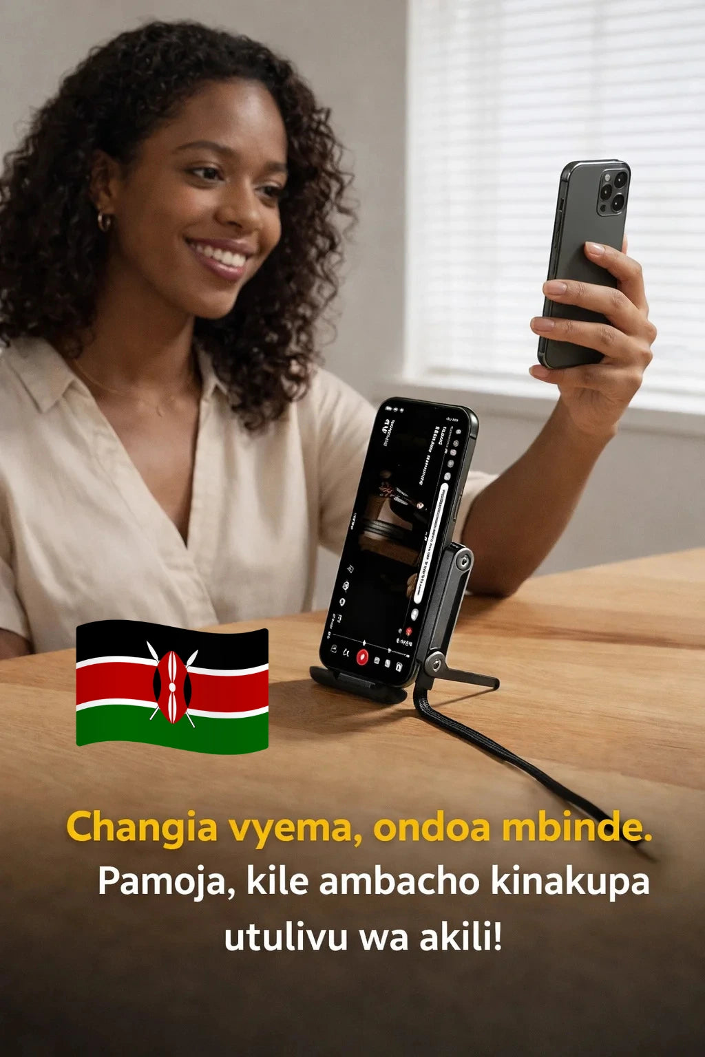 CableFlex 2-in-1 | Kishikilia Nyaya Mahiri chenye Stendi ya Simu Iliyojengewa Ndani